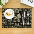 thumbnail image 3 of DouZhe Polyester Placemats Set of 4, Ancient Mayan Symbols Pattern Heat Resistant Place Mats for Dining Table, 12" x 18", 3 of 7