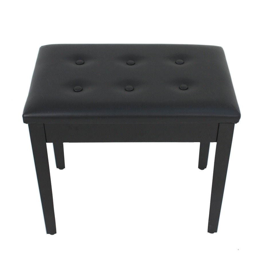 22inch Adjustable Wooden Piano Bench Padded Leather Backless Stool Without Storage Keyboard Seat