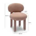 thumbnail image 4 of TOV Furniture Manu Rose Pink Performance Boucle Side Chair, 4 of 8