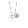 thumbnail image 2 of Delight Jewelry Silvertone Small Gelato Script Initial - X - Silvertone Script Initial Disc - E - Charm Necklace, 20"+3", 2 of 4