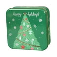 thumbnail image 4 of Lata de galletas navideñas con dibujos de chocolate, para guardar bocadillos, envoltorios de regalo, golosinas navideñas Árbol de Navidad verde, 4 of 9