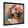 thumbnail image 2 of Designart "Glamorous Queen in Pink and Gold I" Fashion Framed Wall Art Decor - Glam Pink Woman Glam Entryway Framed Wall Art, 2 of 6