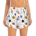 thumbnail image 3 of Uemuo Rocket Planets Pattern Women's Athletic Shorts High Waisted Running Shorts with Liner Pockets Gym Elastic Workout Shorts-X-Large, 3 of 9