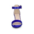 thumbnail image 5 of BLISSFUL STEP Women's Shoes Open Toe Block Heel Ankle Strap Sandals Royal Blue 6, 5 of 7