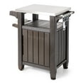 thumbnail image 2 of Keter Unity 40 Gallon Patio Storage Grilling Bar Cart, Brown (Set of 2), 2 of 12