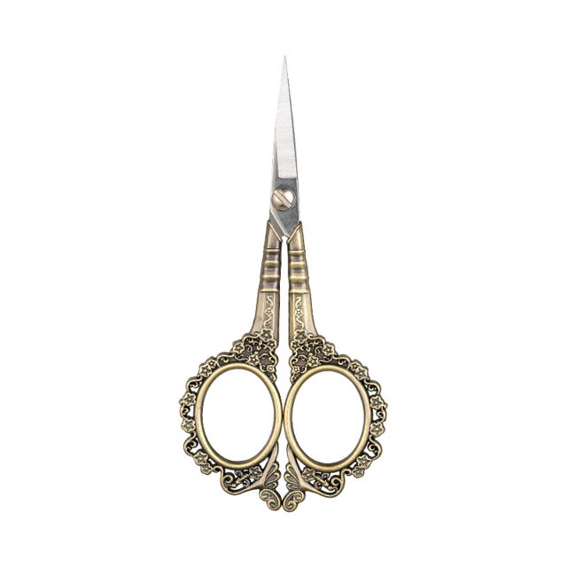 Tijeras de manicura profesionales, precisión de cutícula de acero inoxidable vintage para uñas, vello facial, cejas, pestañas, vello nasal