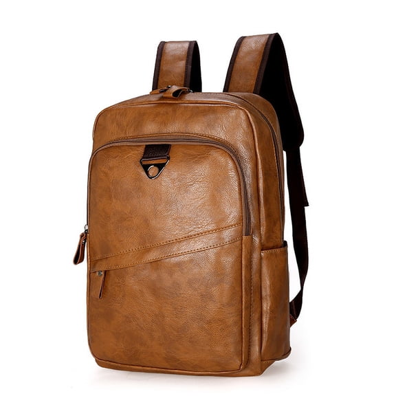 Korean Style Backpack Men's PU Leisure Travel,Khaki