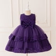thumbnail image 5 of Kids Flower Girl Dresses for Wedding Purple Sleeveless Princess Girls Party Dress Girls Summer Dresses 4T, 5 of 9