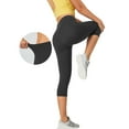 thumbnail image 6 of Capri Leggings for Women High Waisted Tummy Control Workout Capri Yoga Pants Scrunch Butt Workout Athletic Stretchy Crop Legging Black M, 6 of 6