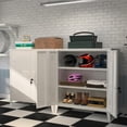 thumbnail image 6 of Metal Storage Cabinet 35.4”H Lockable Storage Cabinet with 2 Adjustable Shelves and Doors, White Small Storage Cabinet for Home Warehouse Office Garage (White), 6 of 17