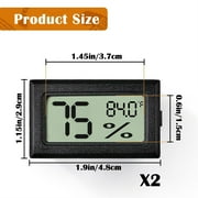 Tutuviw Reptile Thermometer and Humidity Gauge,2Pcs Digital Adhesive Reptile Terrarium Hydrometer,Bearded Dragon Tank Accessories Pet Humidity Meter Supplies for Leopard Crested Gecko