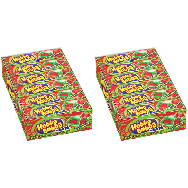 Hubba Bubba MAX Awesome Strawberry Melon 18 Count Ea. Pack (36 Pack