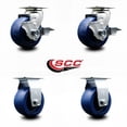 thumbnail image 2 of 4 Inch Solid Polyurethane Caster Set with Roller Bearings 2 Brakes 2 Rigid, 2 of 2