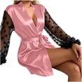 thumbnail image 6 of Tawop Women's Pajamas Mesh Sleeve Robes Womens Sleepwear Lingerie Deep V, 6 of 7