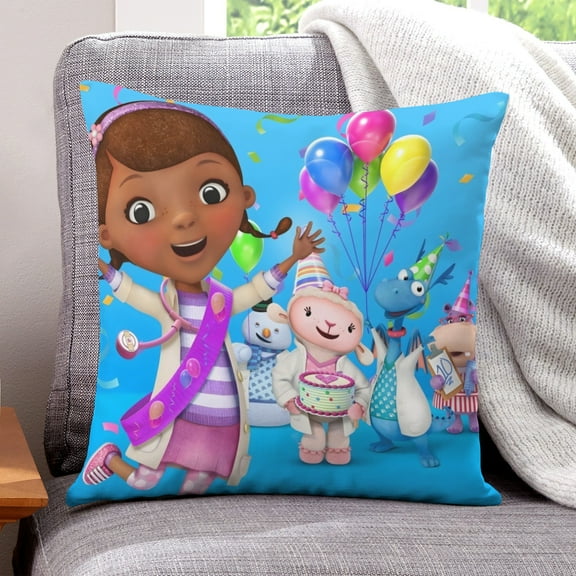 YOUYONGZHI Doc Mcstuffins-themed plush velvet Pillow Cover Case Gifts Pillowcase Home Decorative Throw Cushion Birthday Present Fans Lover