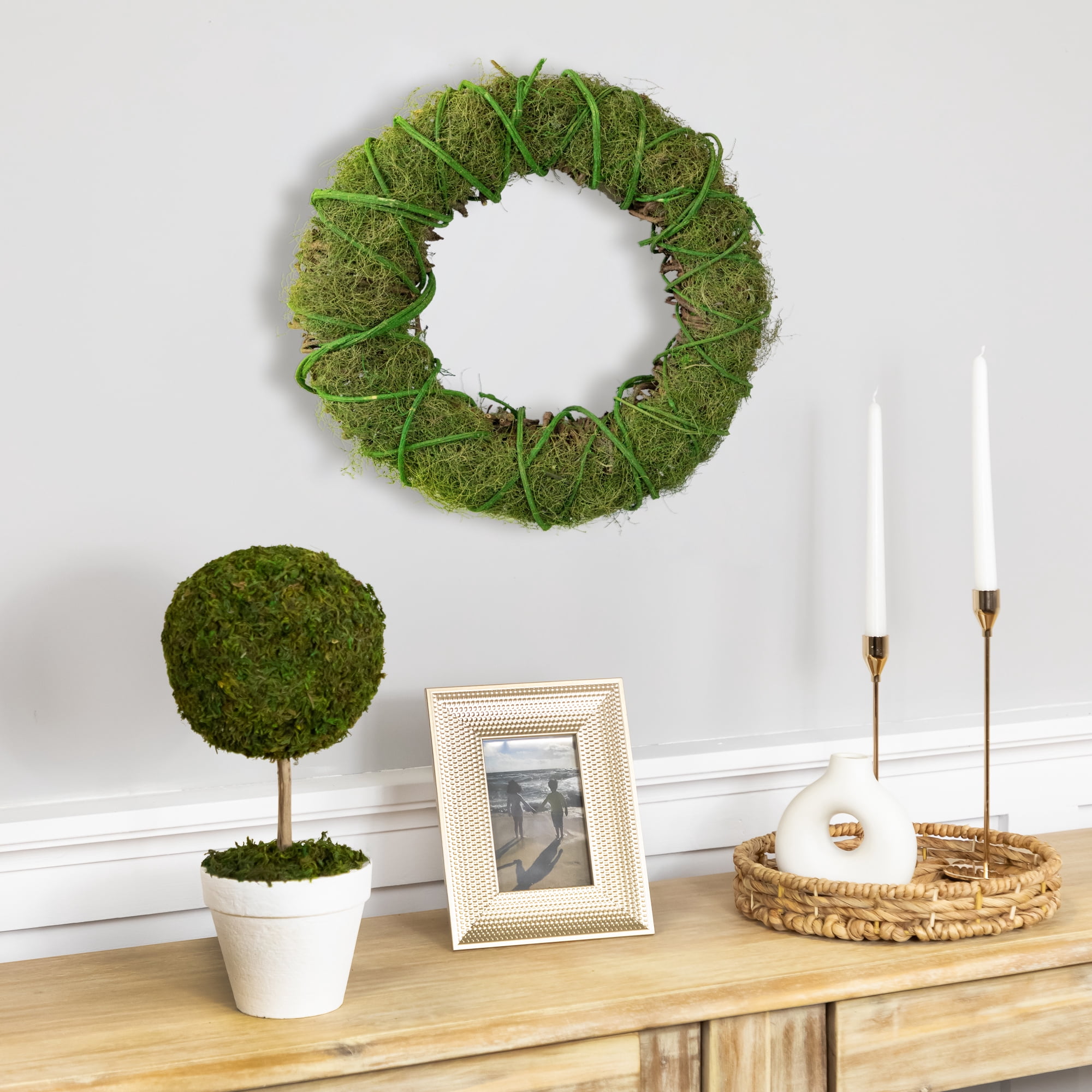 Northlight Vine and Moss Artificial Twig Wreath - 15"