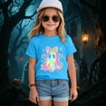 thumbnail image 2 of enyan Toddler Halloween Shirts Ghost Pumpkin Tshirts Kids Boys Girls Fall Spooky Season Short Sleeve Tee Tops (Blue,4-5 Years), 2 of 5