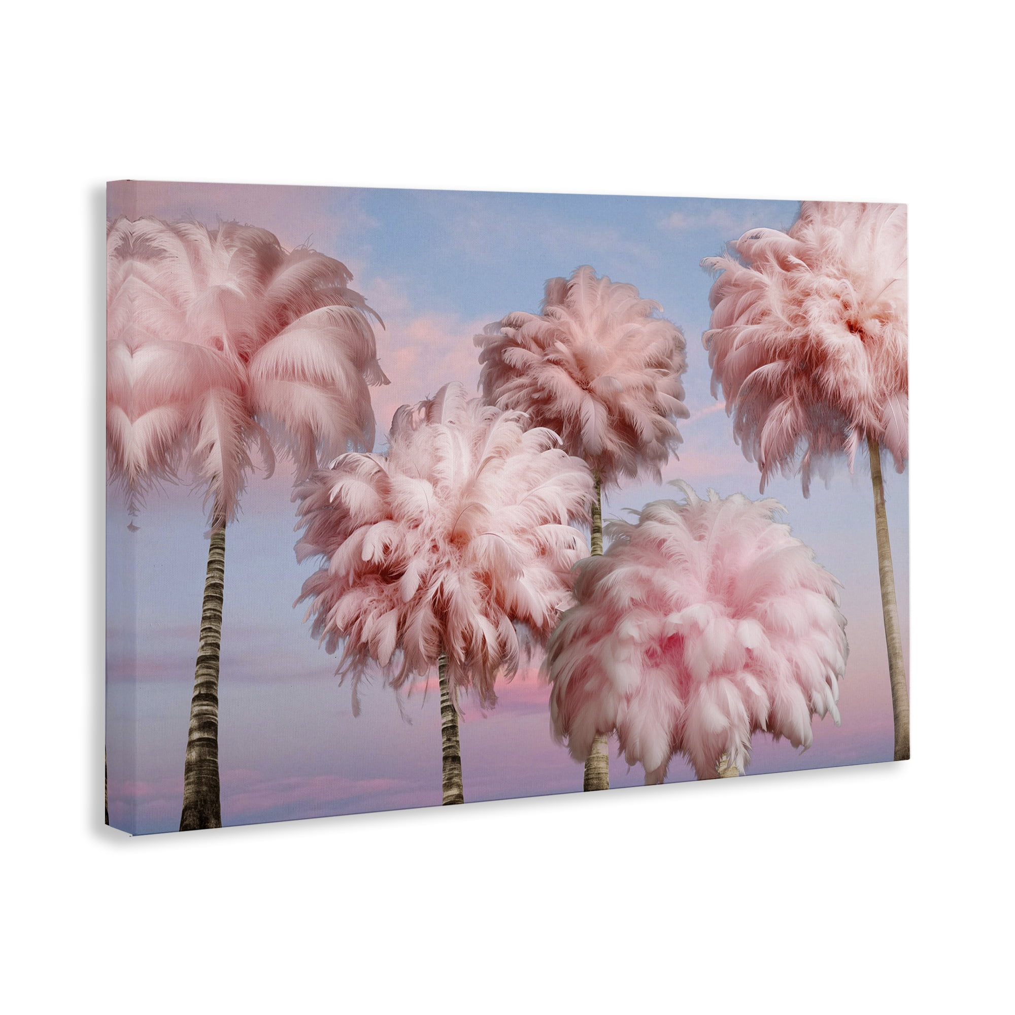 Stupell Industries Fluffy Pink Palm Trees Botanical & Floral Painting Gallery Wrapped Canvas Art Print Wall Art, 30 x 20