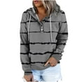 thumbnail image 2 of GERsome Womens Long Sleeve V Neck Hoodie Sweatshirts Lightweight Pullover Tops with Pocket, 2 of 6