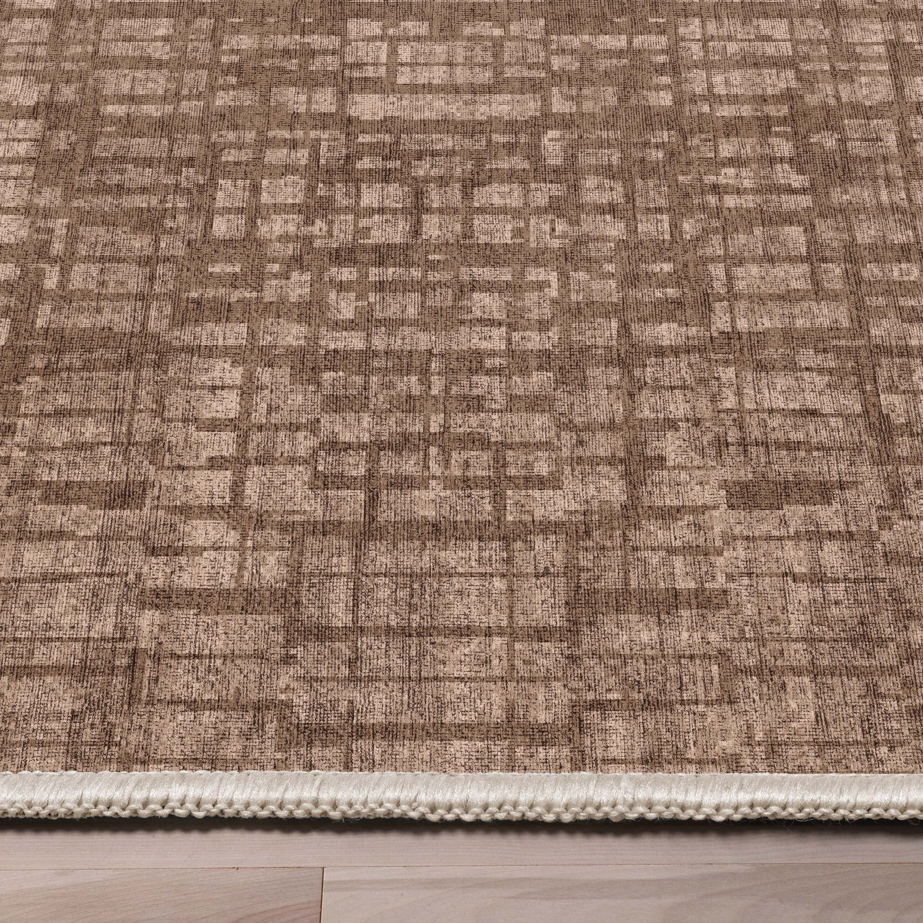 Well Woven Abstract Nightscape Modern Geometric Flat-Weave Brown 7'7" x 9'10" Area Rug