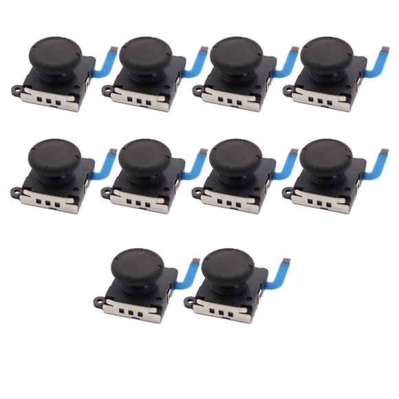 Sidaley Joystick analógico de 10 Uds con empuñaduras de palanca de mando, piezas de Sensor, botón, mango izquierdo, Kit de controlador Videojuegos y accesorios Negro
