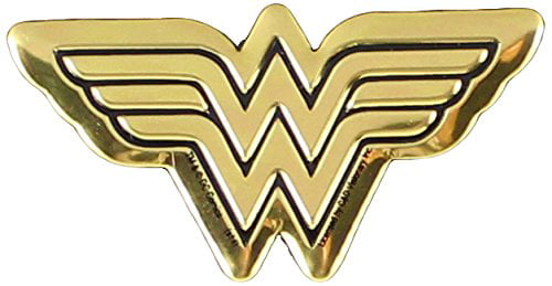 WONDER WOMAN Gold Metal Reflective Mirror Finish Sticker DC Comics Sizes S M L 