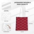 thumbnail image 4 of DouZhe Reusable Grocery Bags, Romantic Red Pink Heart Lightweight Polyester Canvas Cloth Tote Bag for Travle Gym Shopping School, 15" x 16", 4 of 7