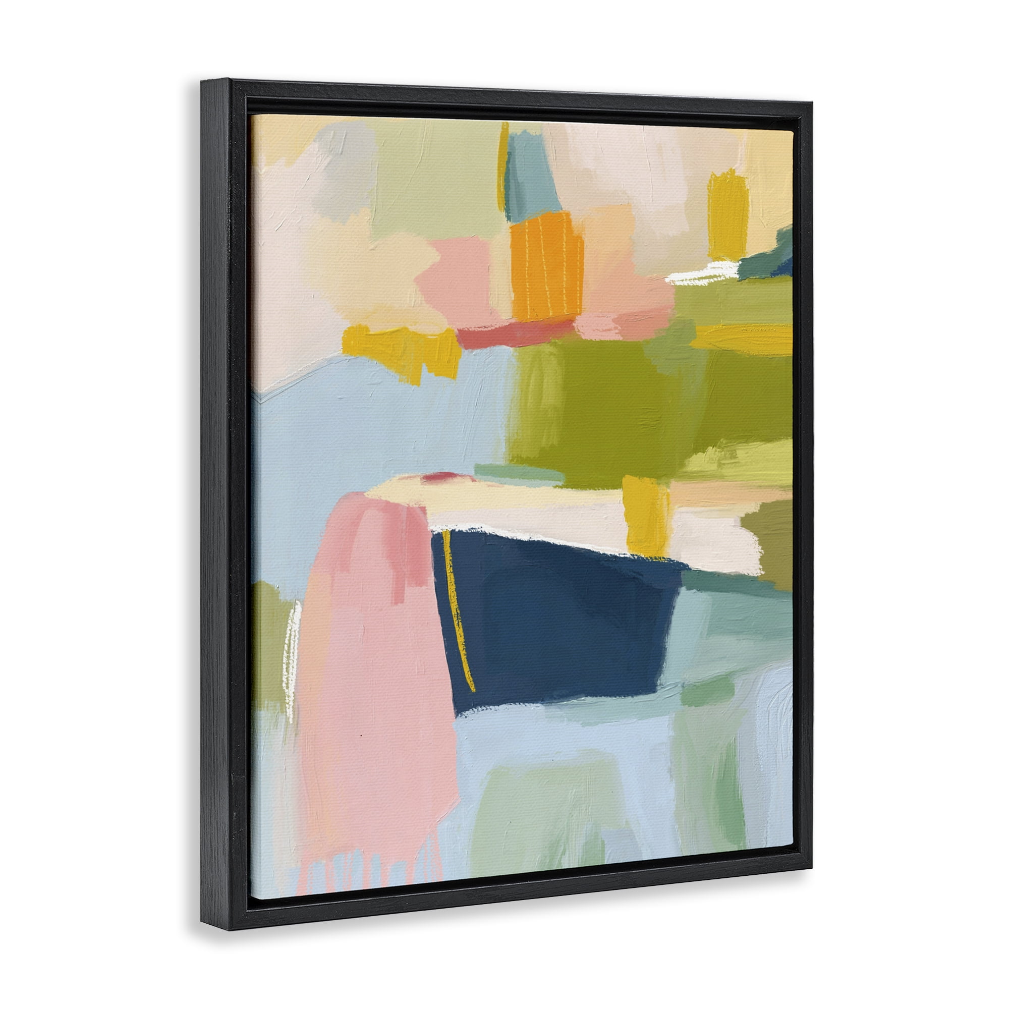 Stupell Industries Pastel Wonder Brushstrokes Black Framed Floater Canvas Wall Art, design by Lisa Nohren