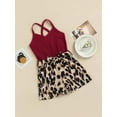 thumbnail image 3 of Coduop Toddler Baby Girl Sleeveless Romper Leopard Patchwork Jumpsuit One-Piece 1-6 Years, 3 of 9