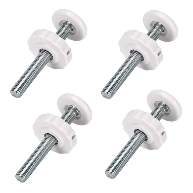 Bunblic 4Pcs Baby Gate Threaded Spindle Rods Gate Screw Bolts for Stair Railing Home White