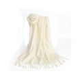 thumbnail image 2 of Minnieouse Bufandas clásicas Mantón largo de invierno Transpirable Piel Amigable Borla Wrap Bufanda Exquisito Pañuelo para la cabeza Silenciador Mujeres Accesorios de disfraces Blanco Minnieouse AP012526-03, 2 of 6