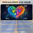 thumbnail image 3 of 1 Pcs 2D Flat License Plate Covers & Frames, Colorful Heart in Space For Decorative Front, Waterproof For Decoration Aluminum License Plate Covers & Frames Cover For Men Women, 12" X 6", 3 of 7