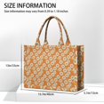 thumbnail image 3 of Large Capacity Tote Bag,Orange Daisy Flower Smiley Faces Pattern Handbag Fashion Luxury Tote Bag,15.7"x13"x 5.1" Inches,Laptop Compatible, 3 of 5