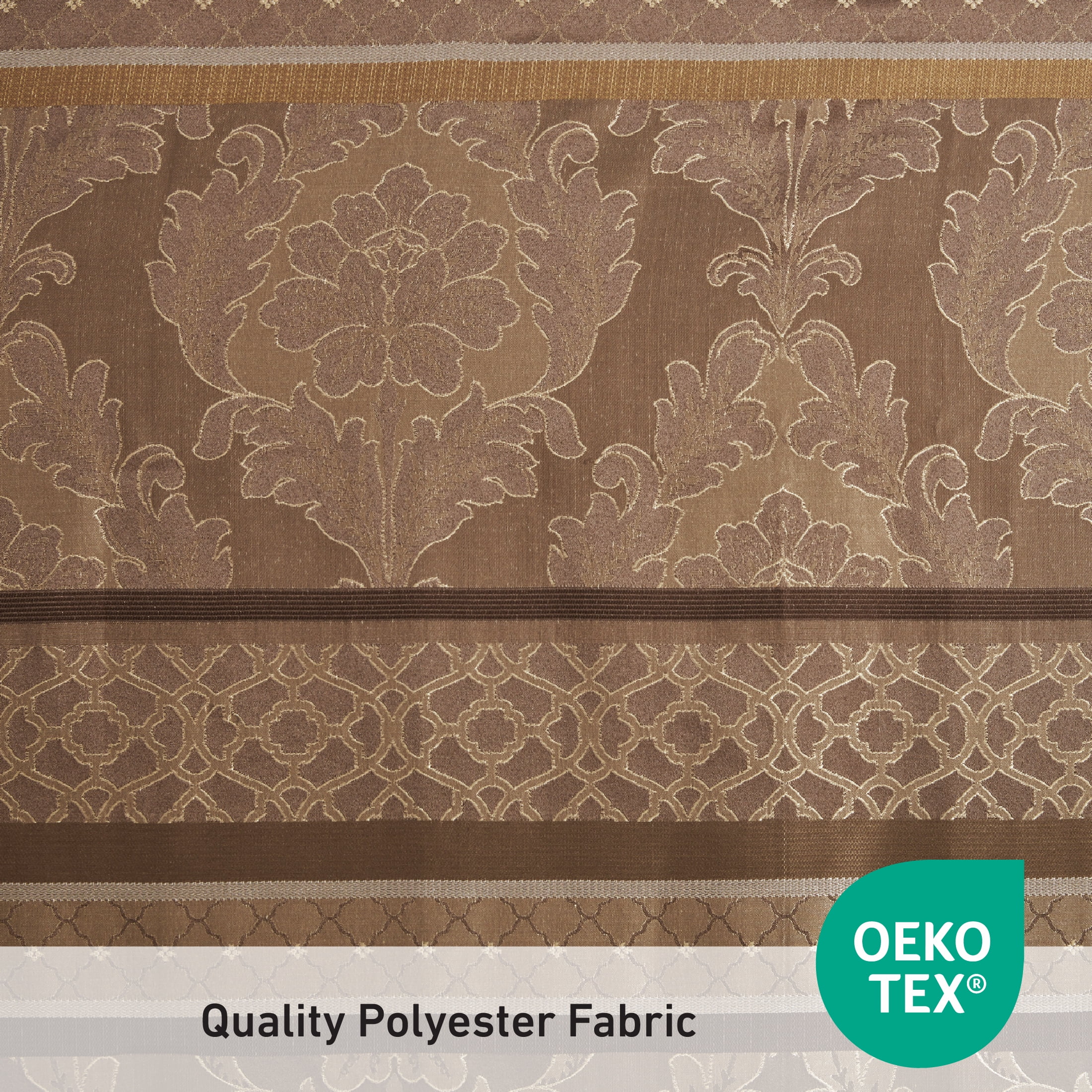Madison Park Bellagio Polyester Jacquard Shower Curtain in Brown