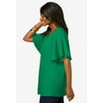 thumbnail image 5 of Jessica London Women's Plus Size Stretch Knit Flutter Sleeve Tunic, 5 of 6