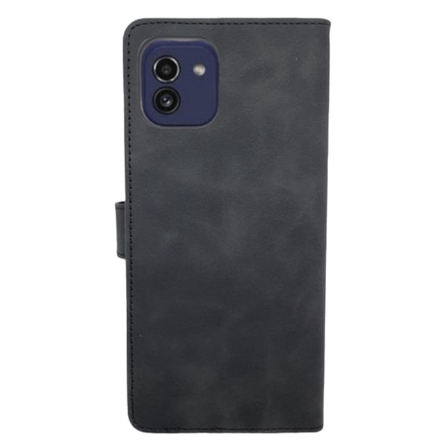 Funda Cartera Suave Cely Vesmir Para Samsung A03 Negro Con 2 Micas de Cristal