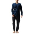 thumbnail image 1 of Men's Cotton Sleepwear Long Raglan Sleeve Top and Bottom Pajama Set, 1 of 4