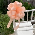 thumbnail image 2 of Peach Pull Bows with Tails - 8" Wide, Set of 6, Easter, Wedding, Christmas, Wreath, Gift Bows, Decoration, 2 of 6