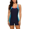 thumbnail image 1 of Ketyyh-chn99 Maillots de Bain pour Femmes Robe de Bain pour Femmes Contrôle du Ventre une-Pièce Froncée Échancrée Maillot de Bain Contrôle du Ventre Bleu,38, 1 of 4