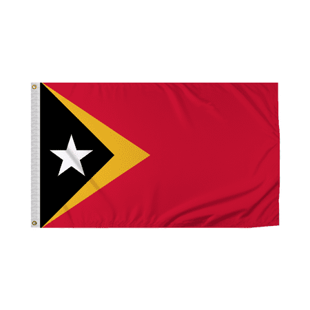 Promopatriot East Timor Country Flag 3x5 Ft Outdoor Nylon Double Stitched Edges Canvas Header Brass Grommets 3'x5' East Timor