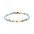 thumbnail image 1 of Pulsera de cuentas de cristal facetado elásticas europeas y americanas Pulsera de cuentas acrílicas con codo de cobre dorado para mujer, 1 of 1