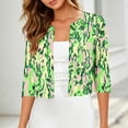 thumbnail image 2 of QSAWXQZ Women's Shrugs Cardigan Floral Print Open Front 3/4 Sleeve Crew Neck Summer Casual Boleros 2XL, 2 of 7