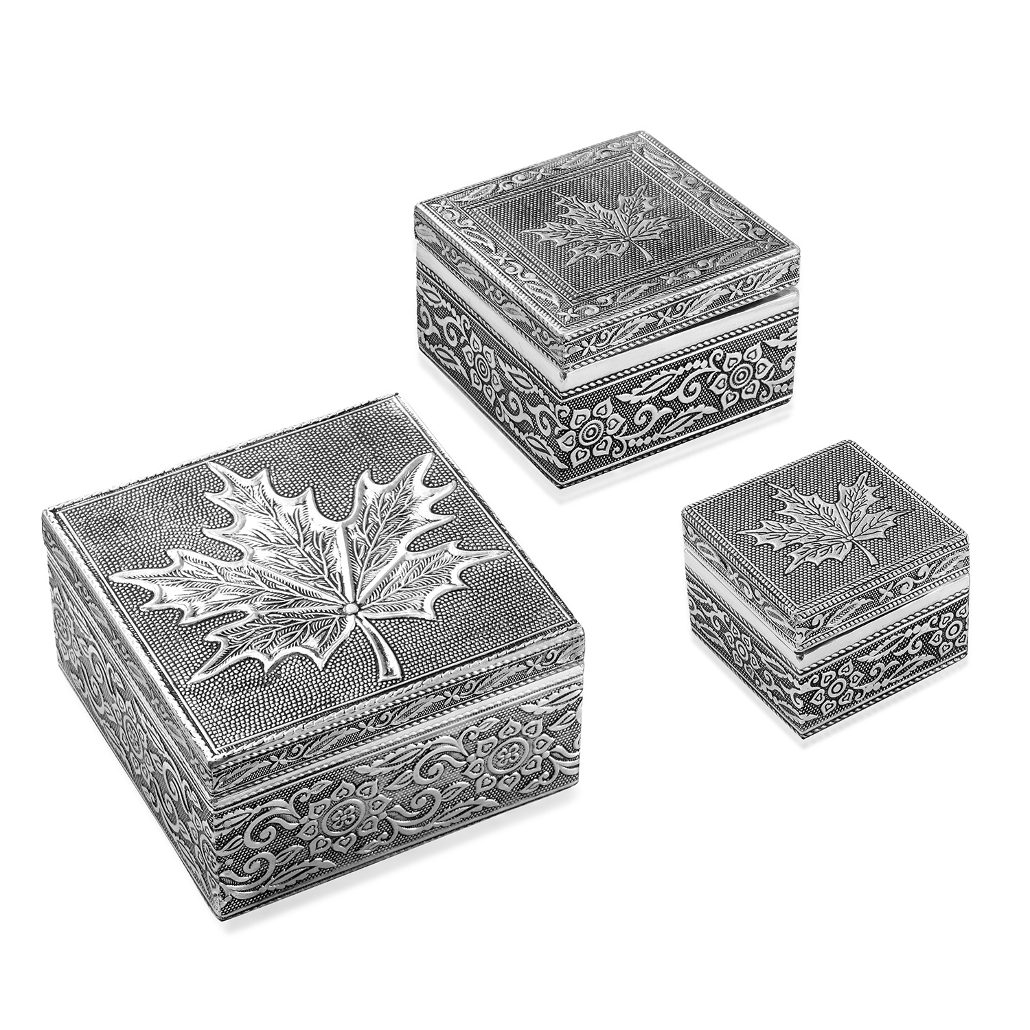 Aluminium Oxidized Meerkat Family Movable Tray Jewelry Organizer Box Storage