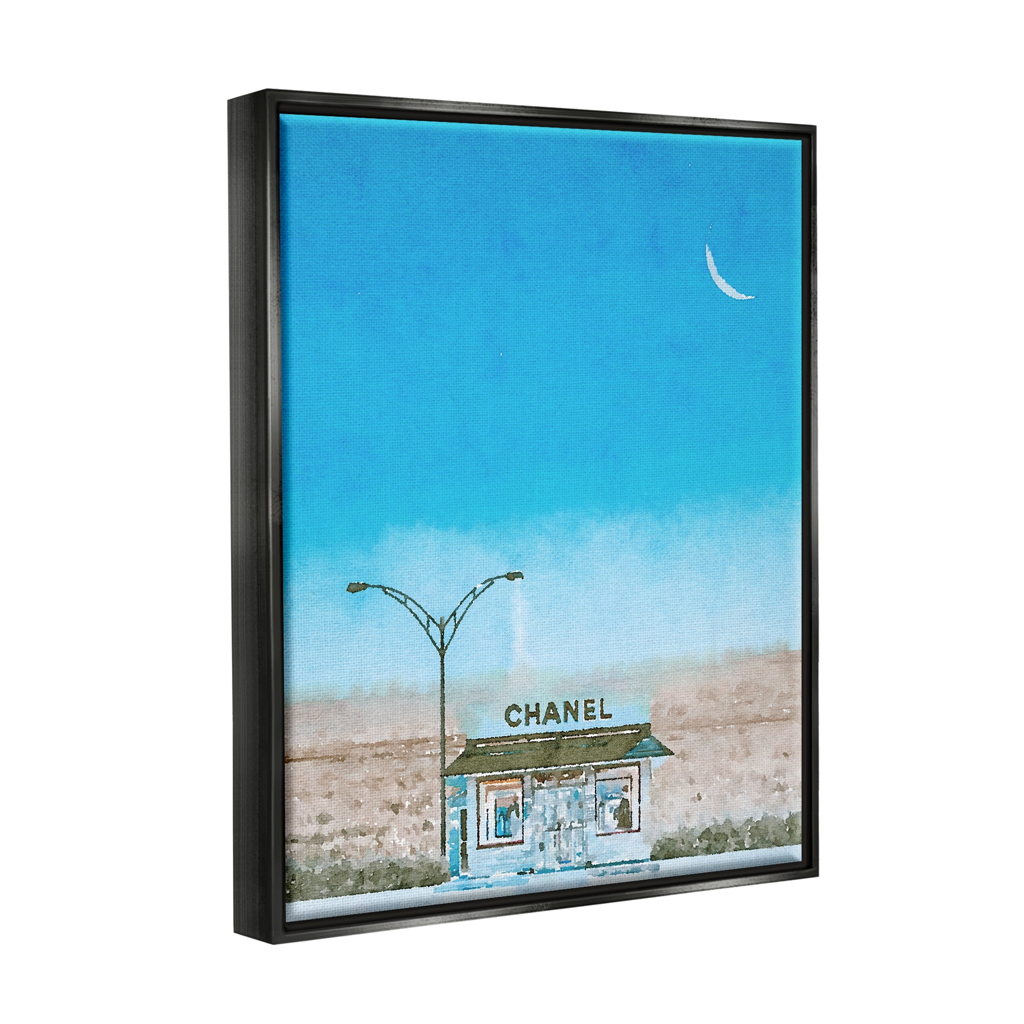 Stupell Glam Brand Storefront Rural Landscape Beauty & Fashion Painting Black Floater Framed Art Print Wall Art