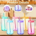 thumbnail image 3 of NOGIS 6 Acrylic Mason Jars with Lids and Straws 16 oz Drinking Plastic Tumbler with Straw Iced Coffee Cups Water Bottles Mugs for Wedding Party Favor Water Milk Beer Juice Beverage (Gradient), 3 of 7