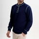 thumbnail image 4 of pstuiky camisas de manga larga para hombre, Sudadera informal de color liso con botones y manga larga y cuello redondo para hombre camisetas de hombre xxl, 4 of 7