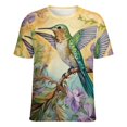 thumbnail image 5 of Flower Hummingbird T Shirts Basic T-Shirt Short Sleeve Ladies Tee Shirt Summer Graphic Clothing, 5 of 6