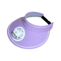 RoamHome Summer Sun Visor Hat with Mini Fan Rechargeable, 360 Degree Rotating, Big Eaves Outdoor Cool Hat for Outdoor Hiking Fishing Camping (Purple)