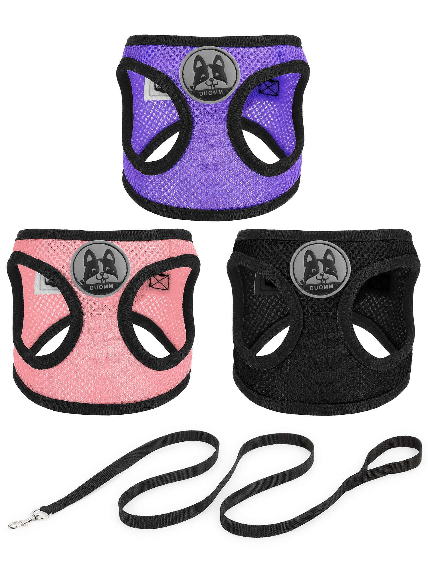 Deago 3 Pack No Pull Dog Harness and Leash Set Soft Mesh Pet Harness