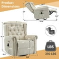 thumbnail image 2 of Power Swivel Rocking Glider Recliner Chair, Electric Nursery Reclining Sofa Chair with Heat and Massage, Wingback Tufted Upholstered Recliner for Living Room, USB and Type-C Ports, Beige, 2 of 9